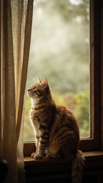 窗边的猫咪